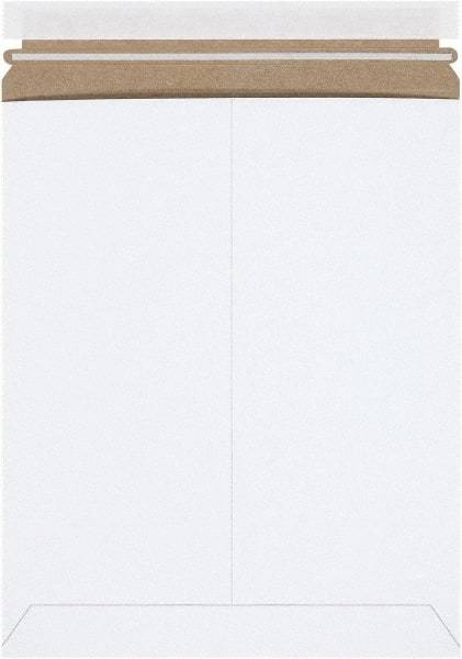 Made in USA - 13-1/2" Long x 11" Wide Peel-Off Self-Seal Flat Mailer - White - Apex Tool & Supply