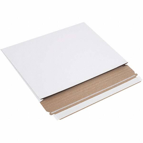 Made in USA - 9-1/2" Long x 12-1/2" Wide Peel-Off Self-Seal Flat Mailer - White - Apex Tool & Supply