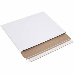 Made in USA - 9-1/2" Long x 12-1/2" Wide Peel-Off Self-Seal Flat Mailer - White - Apex Tool & Supply