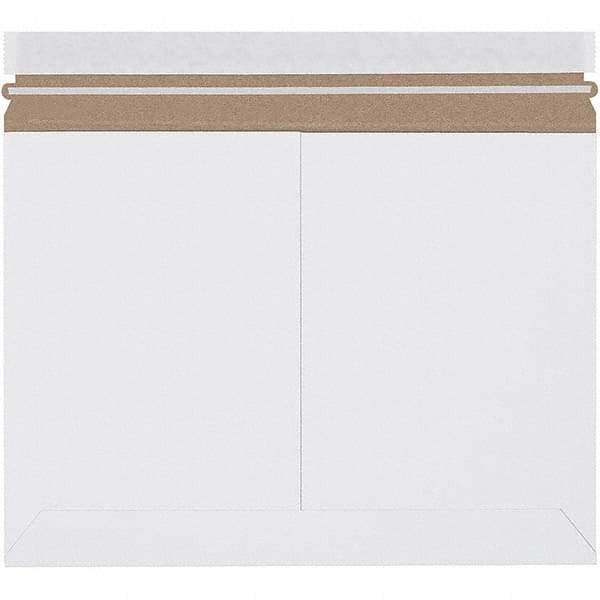 Made in USA - 9-3/4" Long x 12-1/4" Wide Peel-Off Self-Seal Flat Mailer - White - Apex Tool & Supply