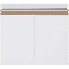 Made in USA - 9-3/4" Long x 12-1/4" Wide Peel-Off Self-Seal Flat Mailer - White - Apex Tool & Supply