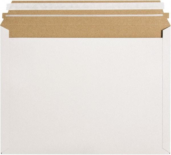 Made in USA - 9-1/2" Long x 12-1/2" Wide Peel-Off Self-Seal Flat Mailer - White - Apex Tool & Supply