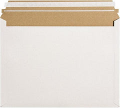 Made in USA - 9-1/2" Long x 12-1/2" Wide Peel-Off Self-Seal Flat Mailer - White - Apex Tool & Supply