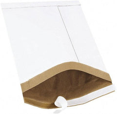 Made in USA - 14-1/2" Long x 8-1/2" Wide Peel-Off Self-Seal Padded Mailer - White - Apex Tool & Supply