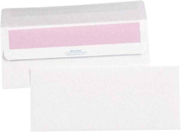 Made in USA - 9-1/2" Long x 4-1/8" Wide Self Seal Plain White Envelope - White - Apex Tool & Supply