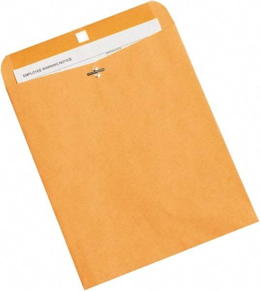 Made in USA - 12" Long x 10" Wide Clasp Brown Kraft Envelope - Kraft - Apex Tool & Supply