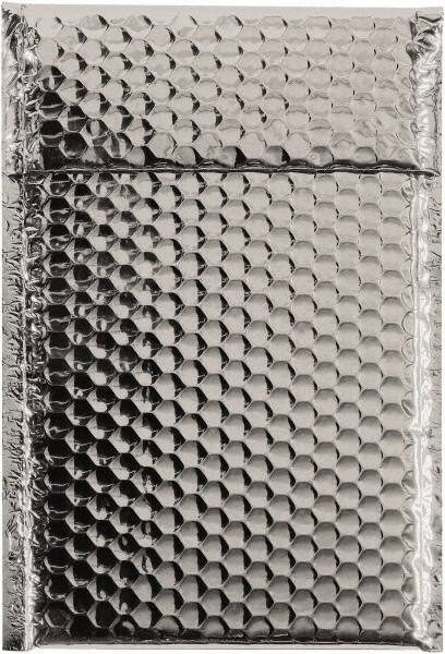 Made in USA - 11" Long x 7-1/2" Wide Peel-Off Self-Seal Bubble Mailer - Silver - Apex Tool & Supply