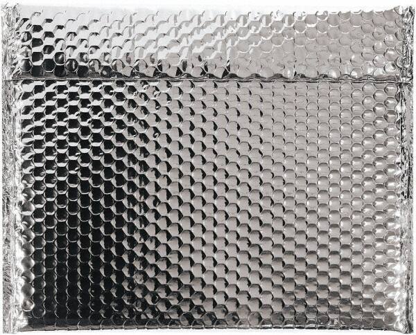 Made in USA - 11" Long x 13-3/4" Wide Peel-Off Self-Seal Bubble Mailer - Silver - Apex Tool & Supply