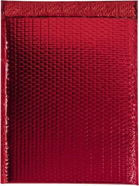Made in USA - 17-1/2" Long x 13" Wide Peel-Off Self-Seal Bubble Mailer - Red - Apex Tool & Supply