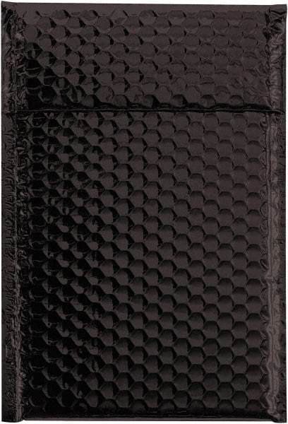 Made in USA - 11" Long x 7-1/2" Wide Peel-Off Self-Seal Bubble Mailer - Black - Apex Tool & Supply