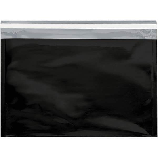 Value Collection - 12-3/4" Long x 9-1/2" Wide Peel-Off Self-Seal Metallic Mailer - Black - Apex Tool & Supply