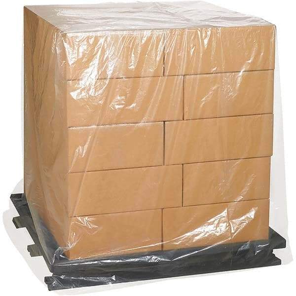 Made in USA - 32" Long x 42" Wide x 72" High Pallet Cover - Clear, Case, 50 Piece - Apex Tool & Supply