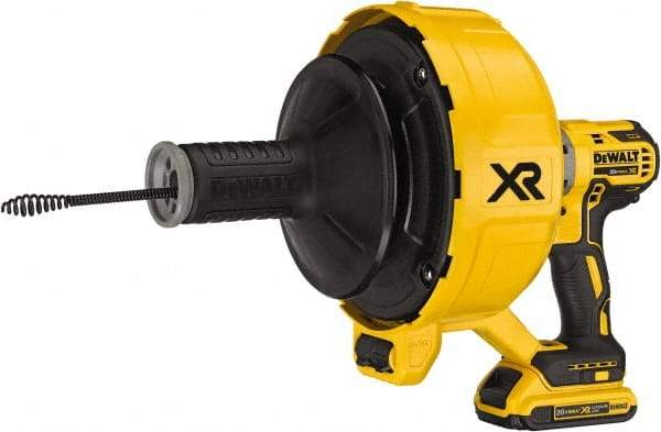 DeWALT - Battery Battery Drain Cleaning Machine - For 3" Pipe, 5/16" x 35' Cable - Apex Tool & Supply