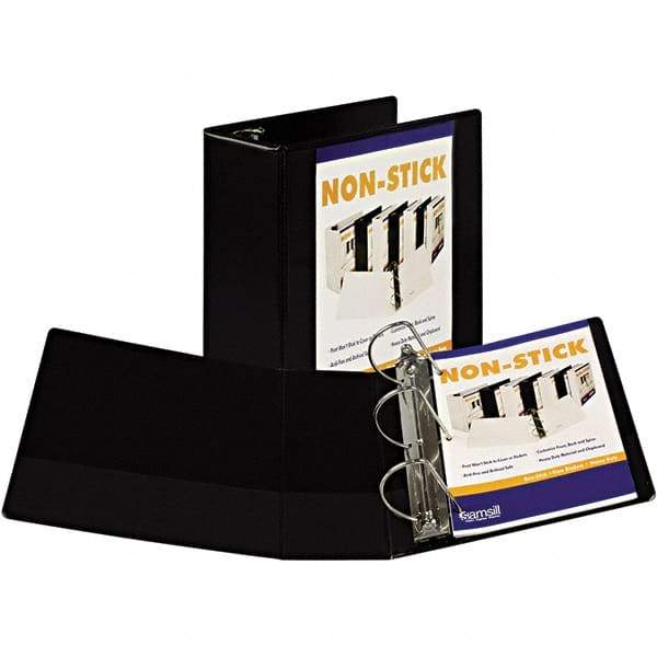 Samsill - 1,050 Sheet Capacity, 8-1/2 x 11", View Ring Binder - Polypropylene Covered Chipboard, Black - Apex Tool & Supply