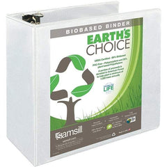 Samsill - 850 Sheet Capacity, 8-1/2 x 11", View Ring Binder - Polypropylene, White - Apex Tool & Supply