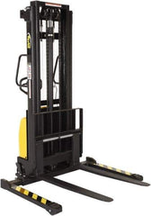 Vestil - 2,000 Lb Capacity, 118" Lift Height, Battery Powered Stacker - 2-1/8" Lowered Height, 42" Fork Length, 26-3/4" Overall Width - Apex Tool & Supply
