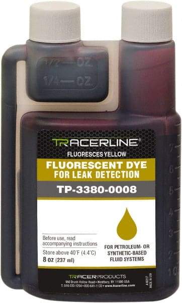 Spectroline - 8 oz Bottle Yellow Automotive Leak Detection Dye - For Engine Oil (Gasoline & Diesel), Power Steering, Automatic Transmission, Fuel (Gasoline & Diesel), Hydraulics - Apex Tool & Supply