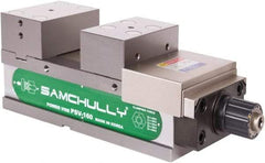Samchully - 160mm Jaw Width, 160mm Jaw Opening Capacity, Horizontal Stationary Machine Vise - Manual Operation, 1 Station, 455.5mm Long x 58.4mm Deep, 60mm Jaw Height, Alloy Steel - Apex Tool & Supply