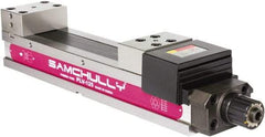Samchully - 160mm Jaw Width, 354mm Jaw Opening Capacity, Horizontal Stationary Machine Vise - Manual Operation, 1 Station, 647.5mm Long x 58.4mm Deep, 60mm Jaw Height, Alloy Steel - Apex Tool & Supply