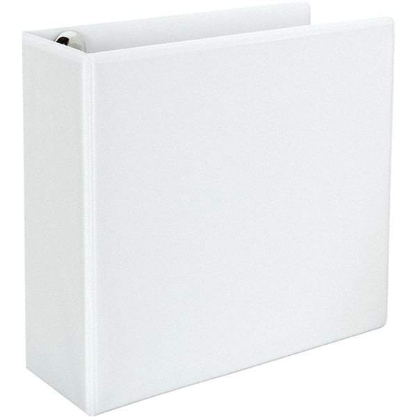 Universal One - 780 Sheet Capacity, 8-1/2 x 11", View Ring Binder - Polypropylene, White - Apex Tool & Supply