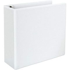 Universal One - 780 Sheet Capacity, 8-1/2 x 11", View Ring Binder - Polypropylene, White - Apex Tool & Supply