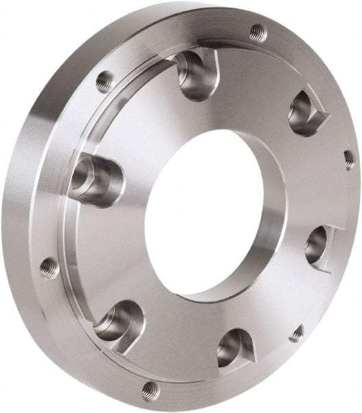 Samchully - Adapter Back Plate for 457mm Diam MH Lathe Chucks - A2-15 Mount, 200mm Through Hole Diam, 380mm OD, 60mm Flange Height, Steel - Apex Tool & Supply