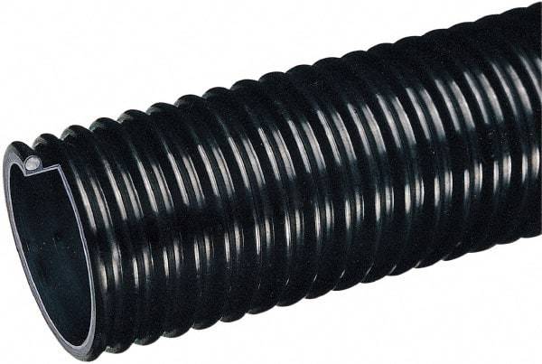 Kuriyama of America - 5" ID x 5-3/4" OD, 35 Max psi, 28 In. Hg, Dry Material Handling & Transfer Hose - Polyurethane Liner, PVC Cover, -40 to 150°F, 10" Bend Radius, 20' Coil Length, Black - Apex Tool & Supply