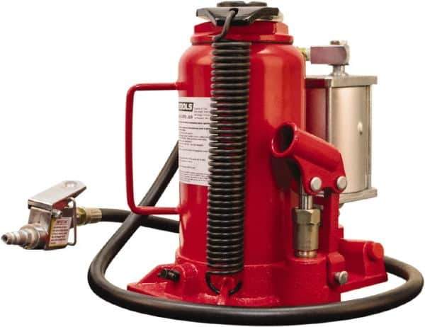 OEM Tools - 20 Ton Capacity Bottle Jack - 10-1/4" to 20" High, 6-1/4" Piston Stroke, 3-1/4" Screw Length - Apex Tool & Supply
