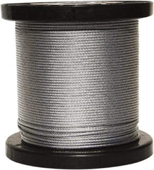 Loos & Co. - 3/16" x 1/8" Diam, Steel Wire Rope - 1,760 Lb Breaking Strength, 7 x 19, Vinyl Coating - Apex Tool & Supply