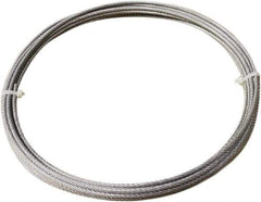 Loos & Co. - 3/16" x 1/8" Diam, Steel Wire Rope - 1,760 Lb Breaking Strength, 7 x 19, Vinyl Coating - Apex Tool & Supply