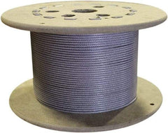 Loos & Co. - 3/16" x 1/8" Diam, Galvanized Steel Wire Rope - 2,000 Lb Breaking Strength, 7 x 19, Nylon Coating - Apex Tool & Supply