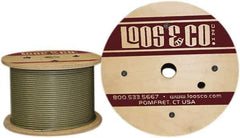 Loos & Co. - 3/32" x 1/16" Diam, Galvanized Steel Wire Rope - 480 Lb Breaking Strength, 7 x 7, Nylon Coating - Apex Tool & Supply