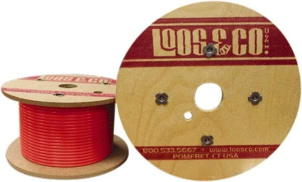 Loos & Co. - 3/16" x 1/8" Diam, Galvanized Steel Wire Rope - 1,700 Lb Breaking Strength, 7 x 7, Vinyl Coating - Apex Tool & Supply