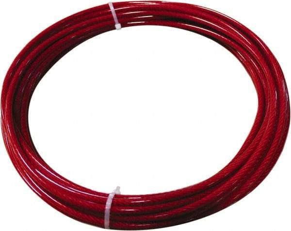 Loos & Co. - 1/8" x 3/32" Diam, Stainless Steel Wire Rope - 920 Lb Breaking Strength, 7 x 7, Vinyl Coating - Apex Tool & Supply