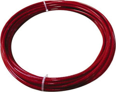 Loos & Co. - 3/16" x 1/8" Diam, Stainless Steel Wire Rope - 1,760 Lb Breaking Strength, 7 x 19, Nylon Coating - Apex Tool & Supply