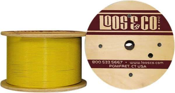 Loos & Co. - 3/16" x 1/8" Diam, Galvanized Steel Wire Rope - 2,000 Lb Breaking Strength, 7 x 19, Vinyl Coating - Apex Tool & Supply