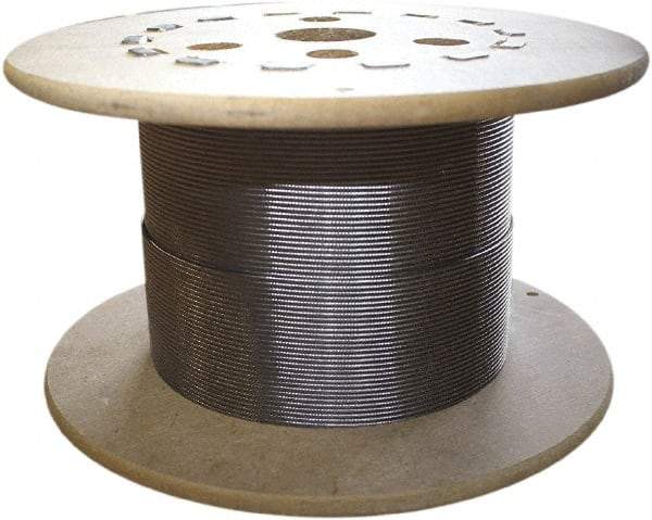 Loos & Co. - 500' Long, 3/16" x 3/16" Diam, Stainless Steel Wire Rope - 3,700 Lb Breaking Strength, 7 x 7 - Apex Tool & Supply