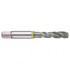 M18x2.5 6H 4-Flute Cobalt Yellow Ring Semi-Bottoming 40 degree Spiral Flute Tap-MolyGlide - Apex Tool & Supply