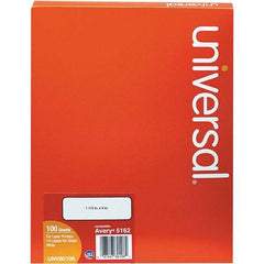 UNIVERSAL - 4" Long, White Paper Laser Label - For Inkjet Printers, Laser Printers - Apex Tool & Supply