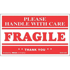 UNIVERSAL - 3-1/2" Long, Clear & Red Paper Shipping Label - For Packages - Apex Tool & Supply