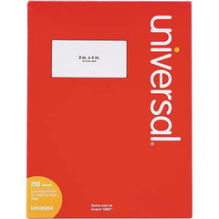 UNIVERSAL - 4" Long, White Paper Laser Label - For Inkjet Printers, Laser Printers - Apex Tool & Supply