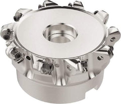 Seco - 89.6mm Cut Diam, 6mm Max Depth, 1-1/2" Arbor Hole, 12 Inserts, RNMU12.. Insert Style, Indexable Copy Face Mill - R220.28 Cutter Style, 8,800 Max RPM, 2 High, Through Coolant, Series R220.28 - Apex Tool & Supply
