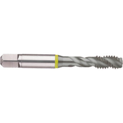 ‎12-24 3 Flute 2B Cobalt Spiral Flute Semi-Bott Yellow Ring Tap-MolyGlide-40 Degree Helix - Apex Tool & Supply