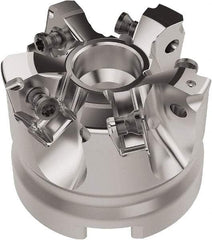 Seco - 50mm Cut Diam, 22mm Arbor Hole, 6.96mm Max Depth of Cut, 92° Indexable Chamfer & Angle Face Mill - 5 Inserts, XNEX080816 Insert, Right Hand Cut, 5 Flutes, Through Coolant, Series R220.79 - Apex Tool & Supply