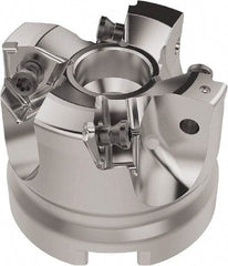 Seco - 50mm Cut Diam, 22mm Arbor Hole, 6.96mm Max Depth of Cut, 92° Indexable Chamfer & Angle Face Mill - 4 Inserts, XNEX080816 Insert, Right Hand Cut, 4 Flutes, Through Coolant, Series R220.79 - Apex Tool & Supply