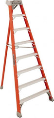 Louisville - 7 Steps, 8' High, Type IA Rating, Fiberglass Tripod Step Ladder - Apex Tool & Supply