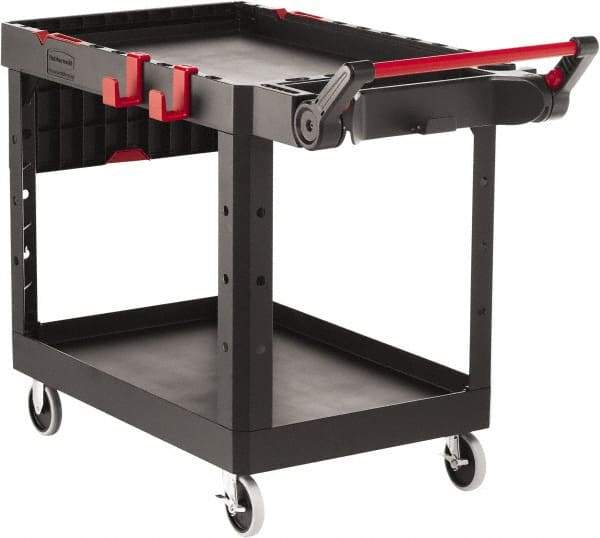 Rubbermaid - 500 Lb Capacity, 25-3/16" Wide x 51-15/32" Long x 36" High Heavy Duty Utility Cart - 2 Shelf, 17 Slot, Structural Foam - Apex Tool & Supply