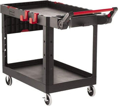 Rubbermaid - 500 Lb Capacity, 25-3/16" Wide x 51-15/32" Long x 36" High Heavy Duty Utility Cart - 2 Shelf, 17 Slot, Structural Foam - Apex Tool & Supply