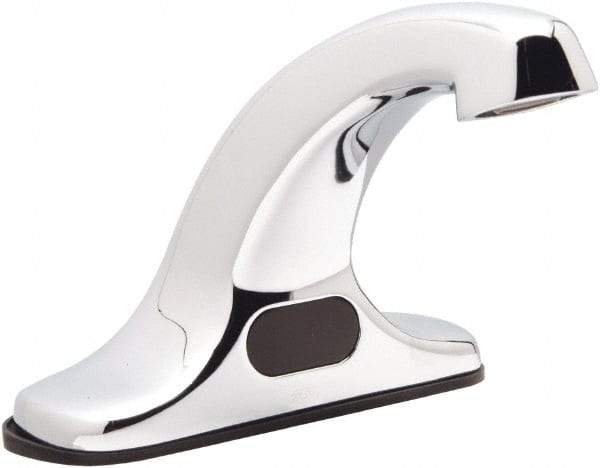 Zurn - Chrome Plated Electronic Internal Temperature Control Mixer Sensor Faucet - Powered by 4 AA Batteries, Standard Spout, Single Hole Mounting Centers - Apex Tool & Supply