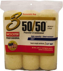 Wooster Brush - 1/2" Nap, 9" Wide Paint Roller Cover - Semi-Rough Texture, 50/50 Polyester & Wool Blend - Apex Tool & Supply
